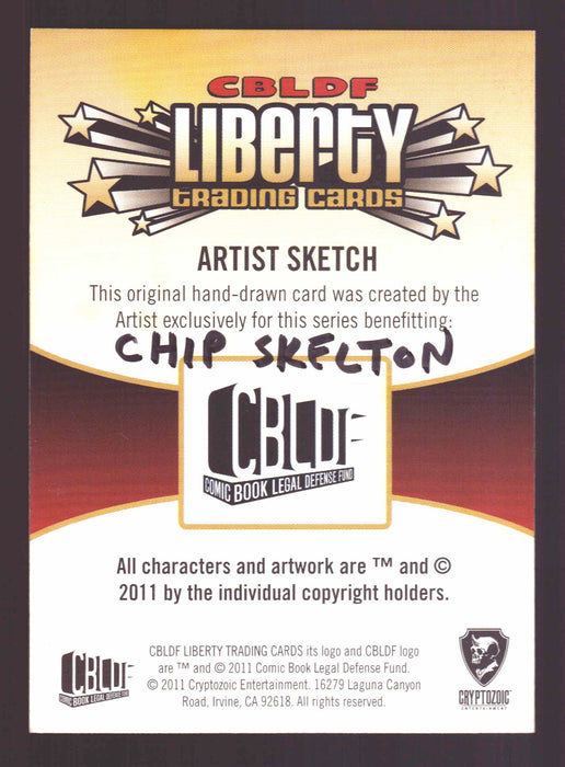 2011 Cryptozoic CBLDF Liberty Artist Sketch Card TERRAN SANDZ by Chip Skelton   - TvMovieCards.com