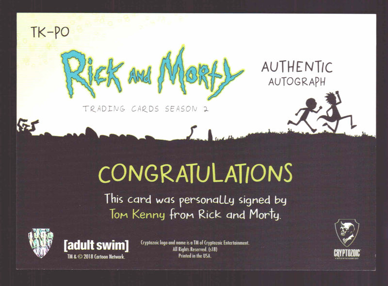 2019 Rick and Morty Season 2 TK-PO Tom Kenny Gear Police Officer Autograph Card   - TvMovieCards.com