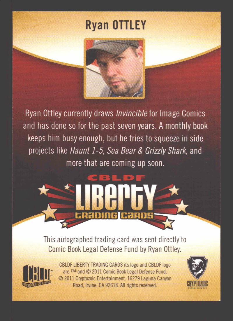 2011 Cryptozoic CBLDF Liberty Artist Ryan Ottley Autograph Card - TvMovieCards.com