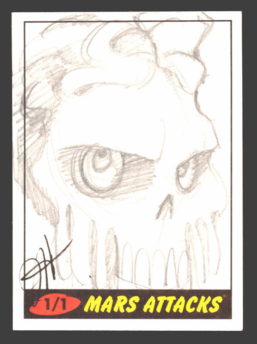 2012 Mars Attacks Heritage Artist Autograph Sketch Trading Card 1/1 Jessica Hickman