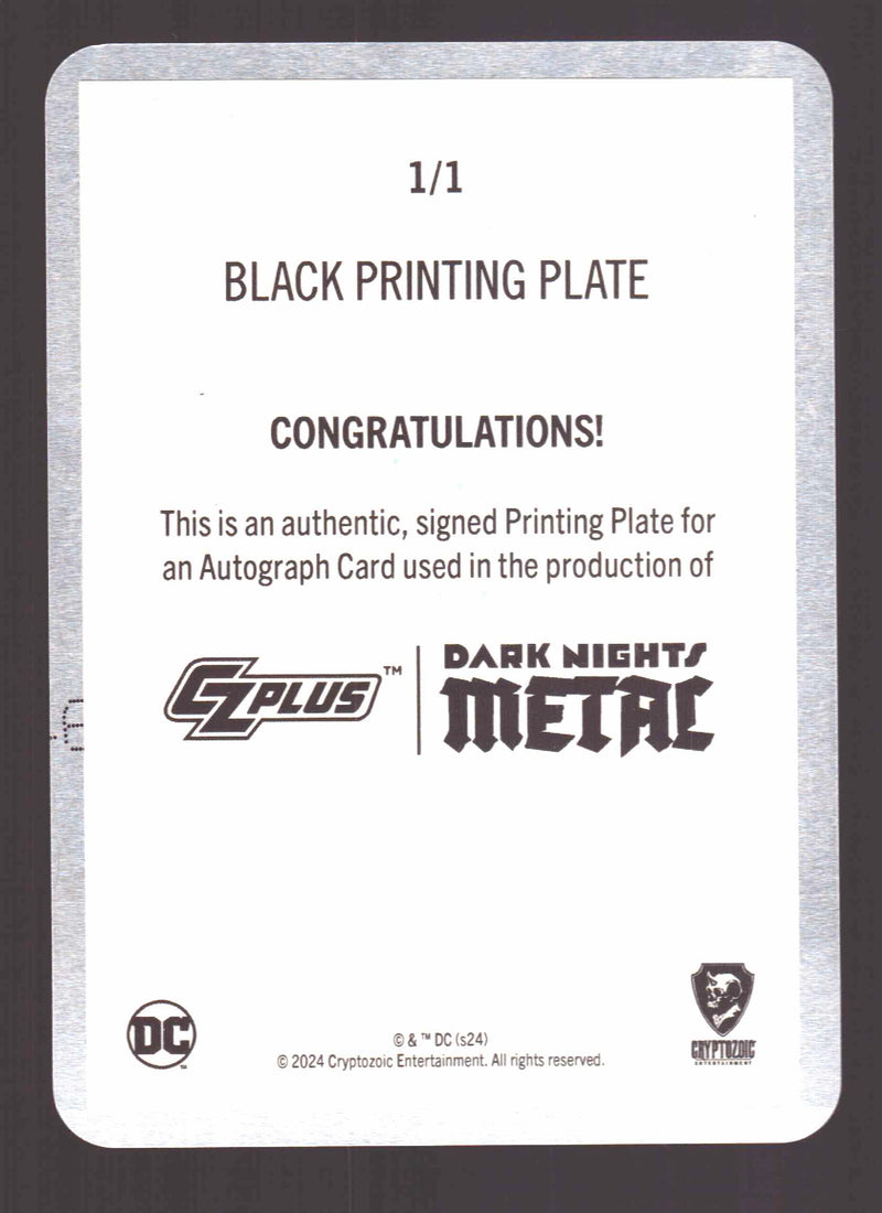 2024 CZX Dark Nights Metal Printing Plate Autograph Card Scott Synder TC-SS - TvMovieCards.com
