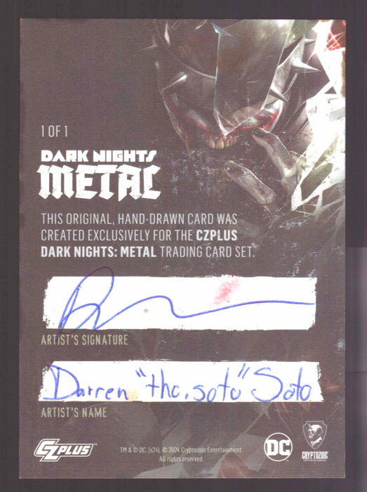 2024 CZX Dark Nights Metal Artist Sketch Trading Card by Darren Soto