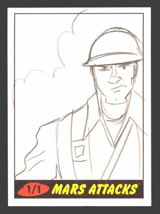 2012 Mars Attacks Heritage Artist Autograph Sketch Trading Card 1/1 Zach Giallongo