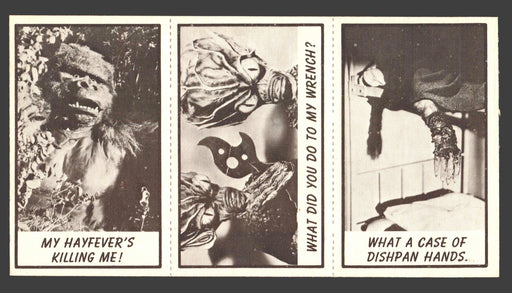 1963 Monster Laffs Midgees Trading Card Panel of 3 Cards #38 #89 #99 - TvMovieCards.com