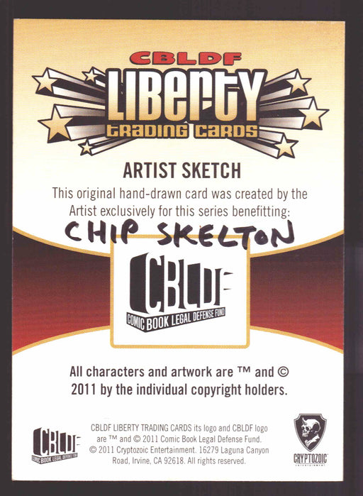 2011 Cryptozoic CBLDF Liberty Artist Sketch Card TERRAN SANDZ by Chip Skelton   - TvMovieCards.com