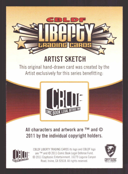 2011 Cryptozoic CBLDF Liberty Artist Sketch Card by Jerry Fleming   - TvMovieCards.com