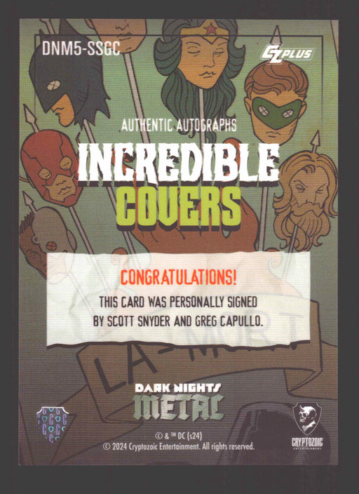 2024 CZX Dark Nights Metal Dual Autograph Card Scott Snyder / Greg Capullo - TvMovieCards.com