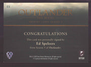 Outlander Season 5 Ed Speelers as Stephen Bonnet ES Autograph Card - TvMovieCards.com