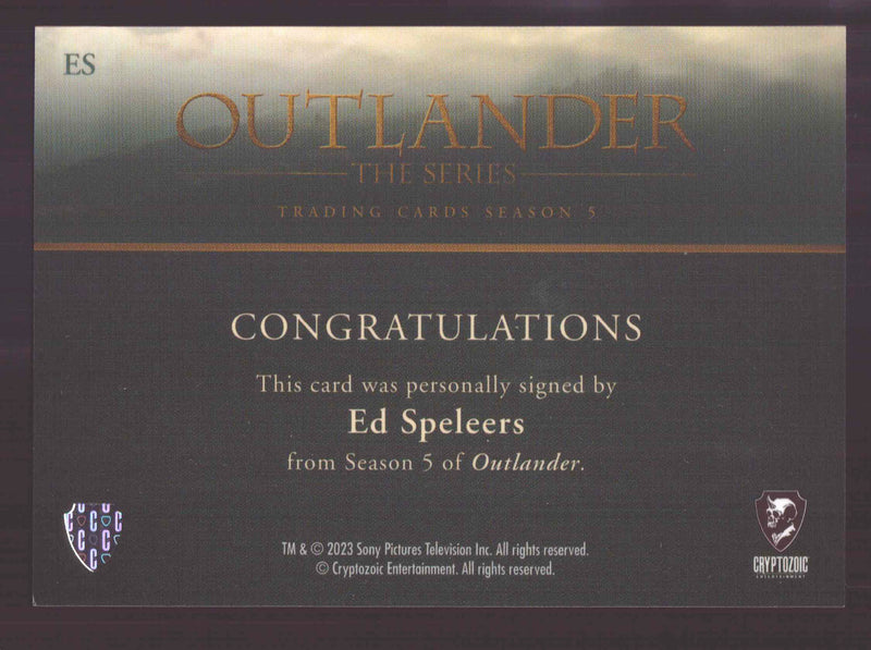 Outlander Season 5 Ed Speelers as Stephen Bonnet ES Autograph Card - TvMovieCards.com