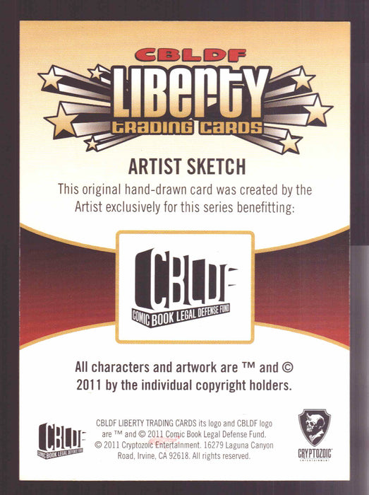 2011 Cryptozoic CBLDF Liberty Artist Sketch Trading Card by James Kochalka - TvMovieCards.com