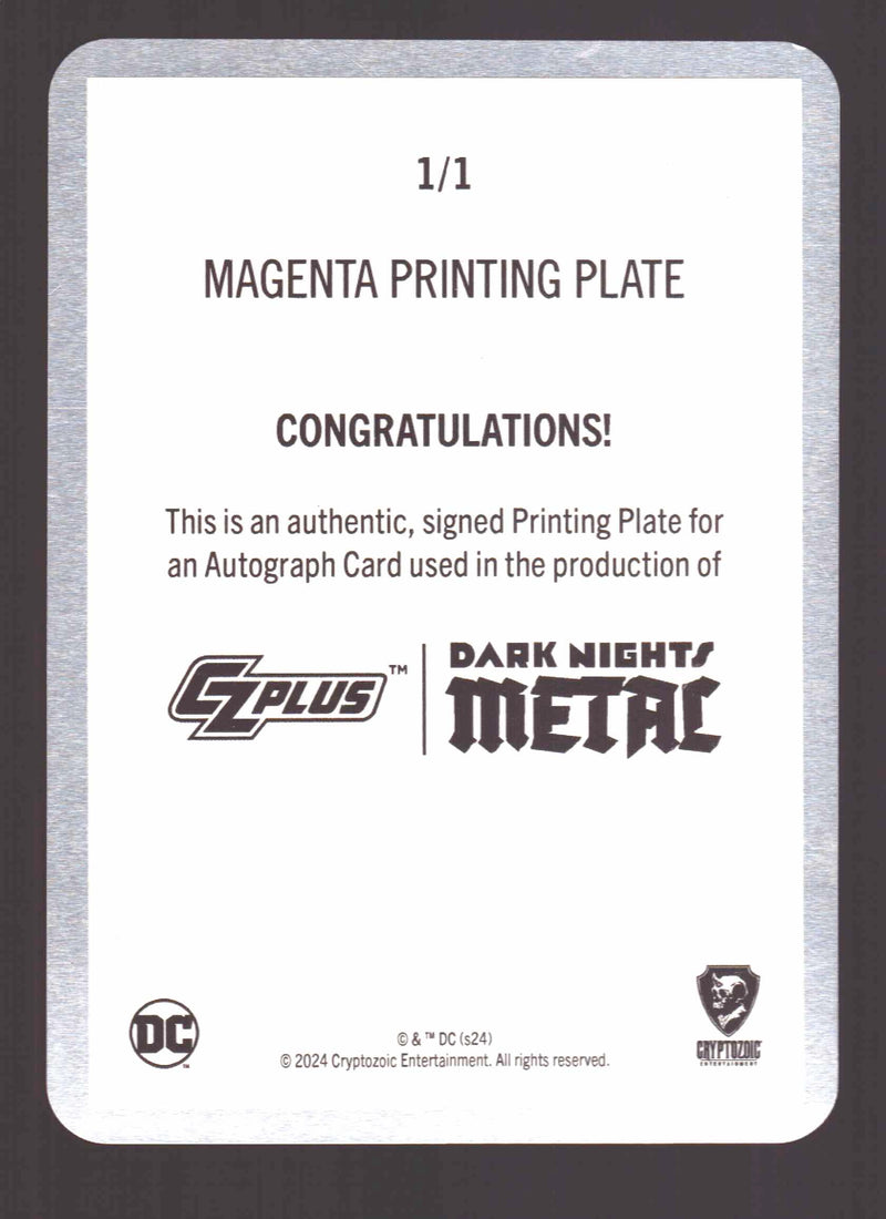 2024 CZX Dark Nights Metal Printing Plate Autograph Card Scott Synder DNM1-SS - TvMovieCards.com