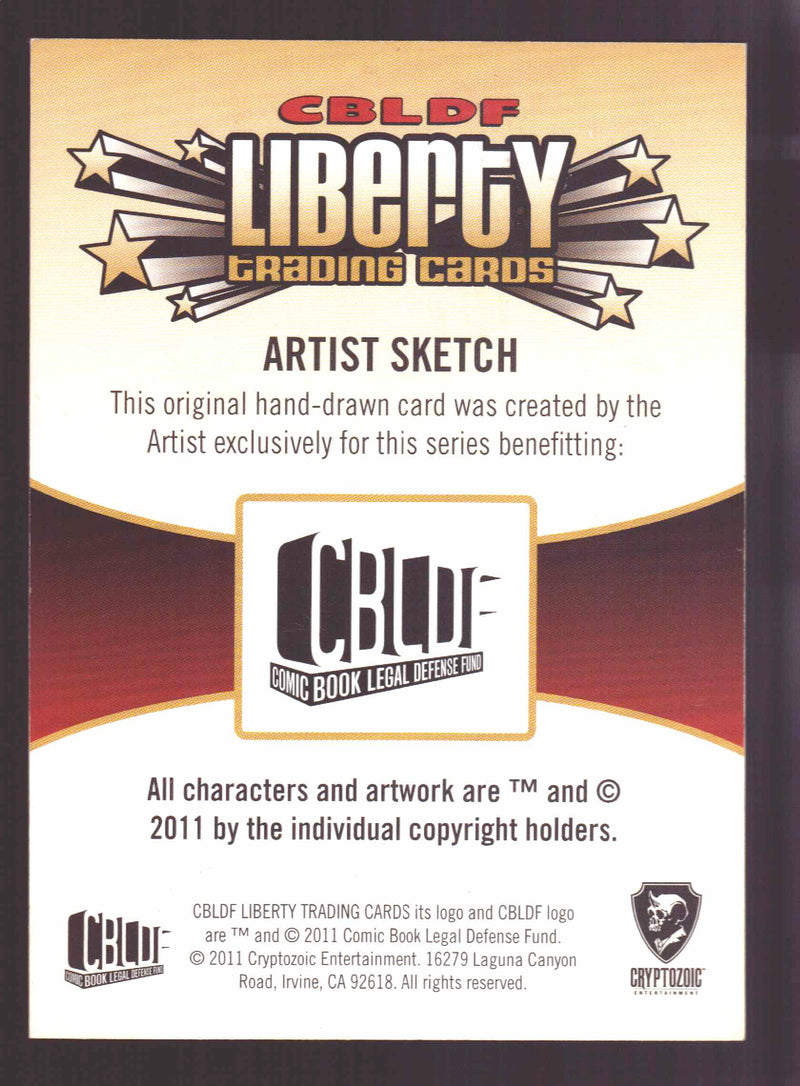 2011 Cryptozoic CBLDF Liberty Artist Sketch Trading Card by Cory Jones   - TvMovieCards.com