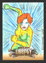 2011 Cryptozoic CBLDF Liberty Artist Sketch Card by Victor "Victomon" Rodriguez   - TvMovieCards.com