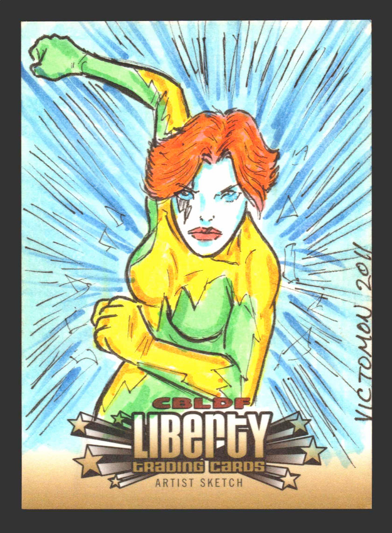 2011 Cryptozoic CBLDF Liberty Artist Sketch Card by Victor "Victomon" Rodriguez   - TvMovieCards.com