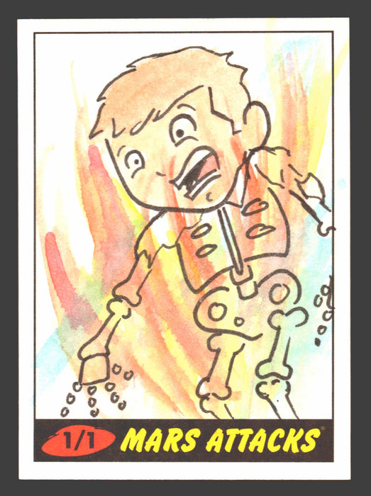 2012 Mars Attacks Heritage Artist Autograph Sketch Trading Card 1/1 Jerry Fleming
