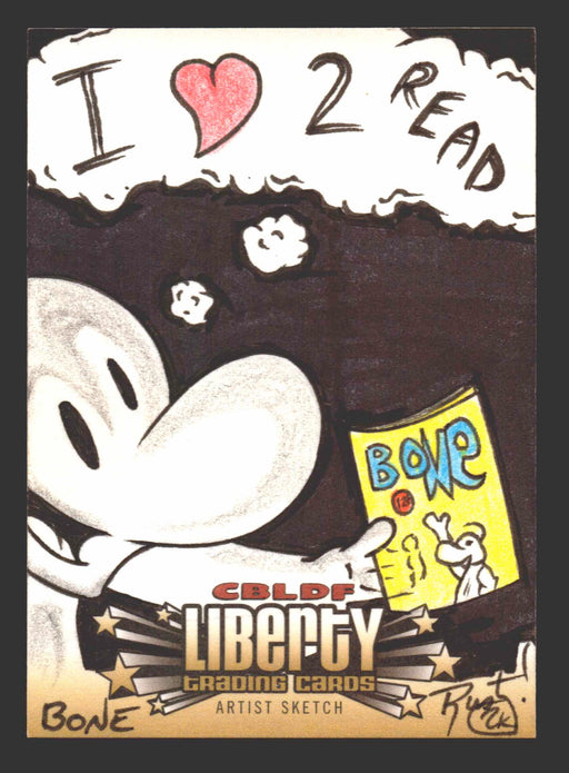 2011 Cryptozoic CBLDF Liberty Artist Sketch Trading Card Bone by Rusty Gilligan   - TvMovieCards.com