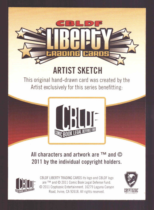 2011 Cryptozoic CBLDF Liberty Artist Sketch Card by Elliot Fernandez   - TvMovieCards.com