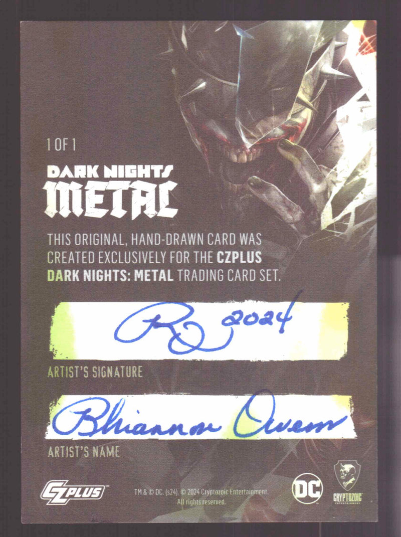 2024 CZX Dark Nights Metal Artist Sketch Trading Card by Rhiannon Owens - TvMovieCards.com