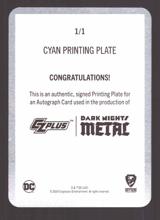 2024 CZX Dark Nights Metal Printing Plate Autograph Card Scott Synder DNM2-SS - TvMovieCards.com