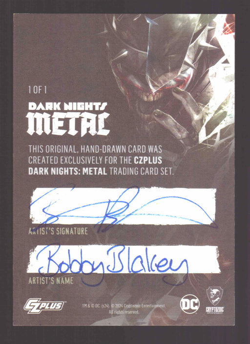 2024 CZX Dark Nights Metal Artist Sketch Trading Card by Bobby Blakey - TvMovieCards.com