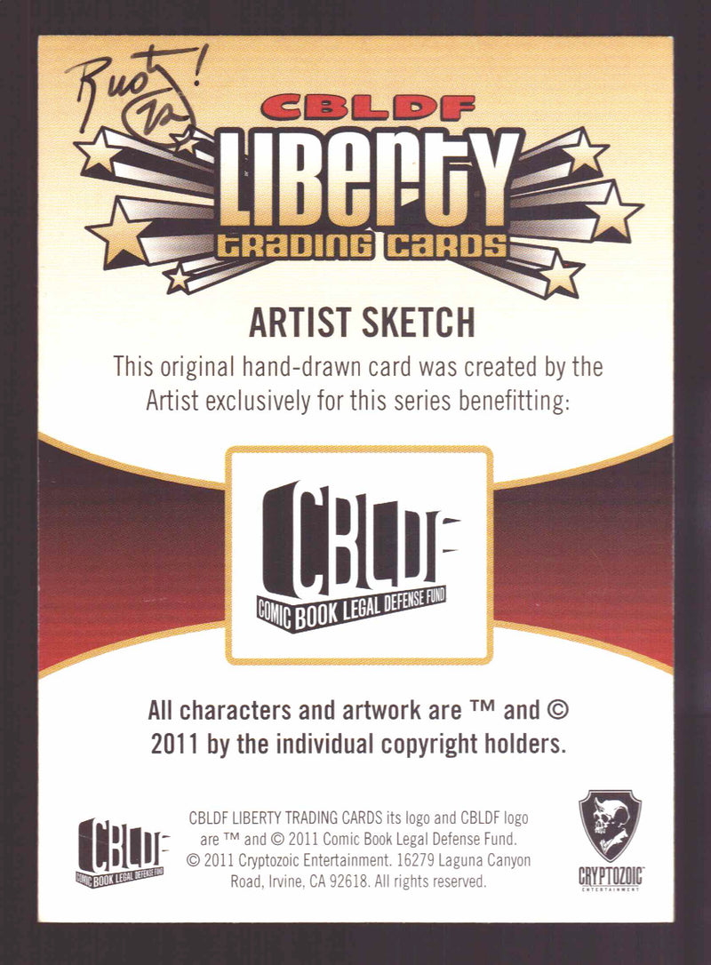 2011 Cryptozoic CBLDF Liberty Artist Sketch Trading Card Bone by Rusty Gilligan   - TvMovieCards.com