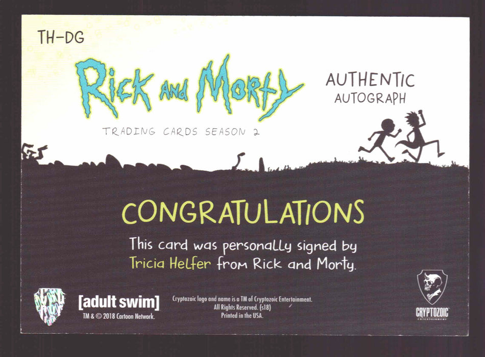 2019 Rick and Morty Season 2 TH-DG Tricia Helfer Donna Gueterman Autograph Card   - TvMovieCards.com