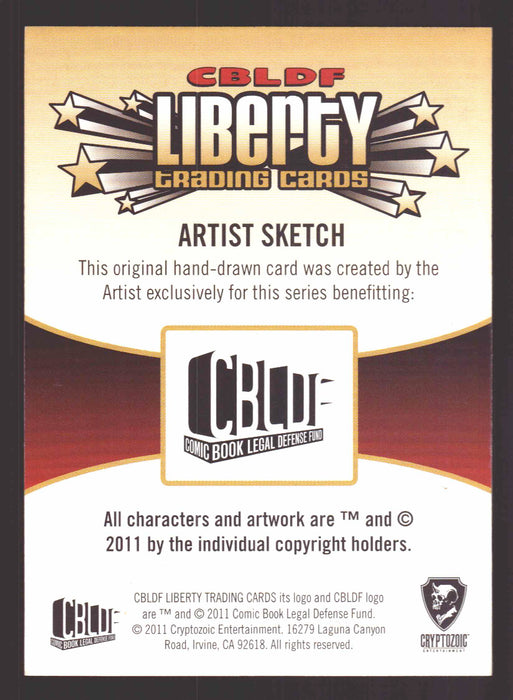 2011 Cryptozoic CBLDF Liberty Artist Sketch Card by Jerry Fleming   - TvMovieCards.com