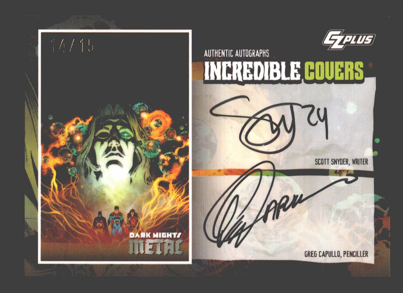 2024 CZX Dark Nights Metal Dual Autograph Card Scott Snyder / Greg Capullo - TvMovieCards.com