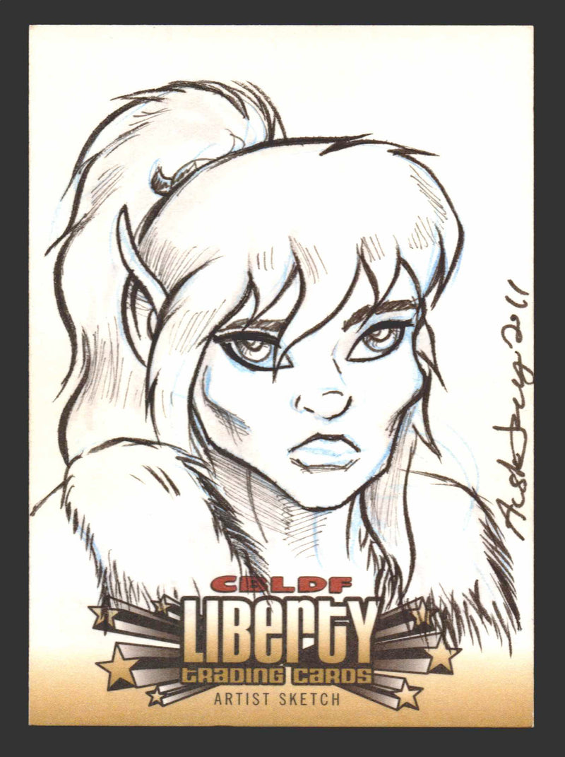 2011 Cryptozoic CBLDF Liberty Artist Sketch Trading Card by Austin Janowsky - TvMovieCards.com