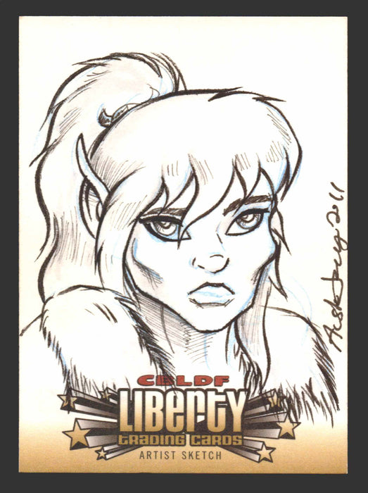 2011 Cryptozoic CBLDF Liberty Artist Sketch Trading Card by Austin Janowsky - TvMovieCards.com