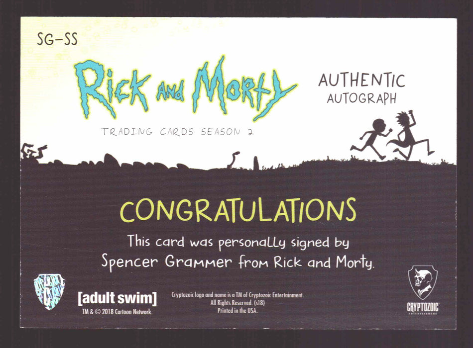 2019 Rick and Morty Season 2 SG-SS Spencer Grammer / Summer Smith Autograph Card   - TvMovieCards.com