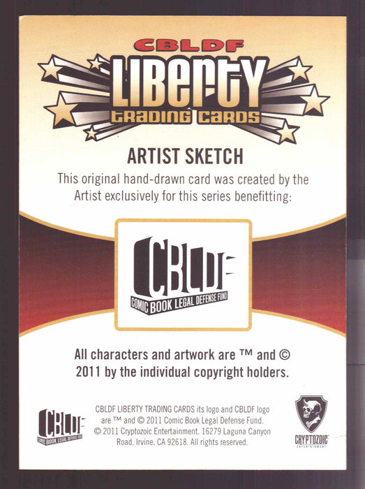 2011 CBLDF Comic Book Legal Defense Fund Liberty Artist Sketch Trading Card - TvMovieCards.com