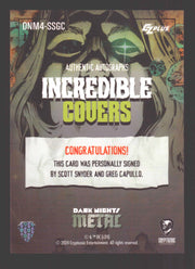 2024 CZX Dark Nights Metal Dual Autograph Card Scott Snyder / Greg Capullo - TvMovieCards.com