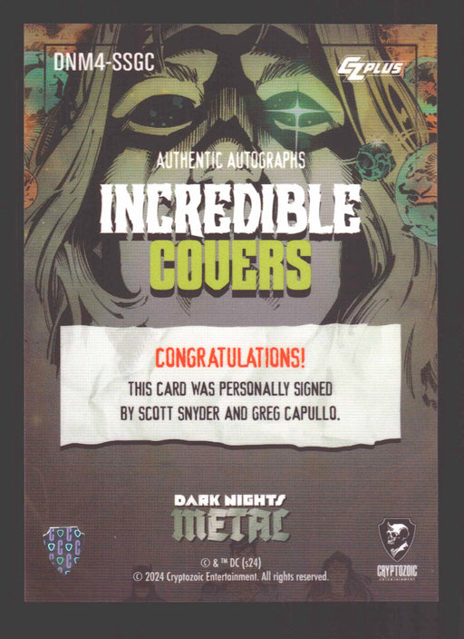 2024 CZX Dark Nights Metal Dual Autograph Card Scott Snyder / Greg Capullo - TvMovieCards.com