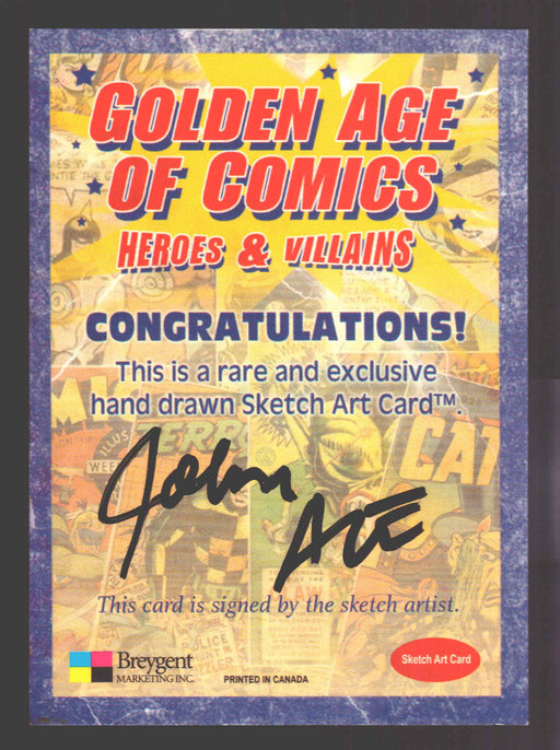Golden Age of Comics Heroes & Villains Artist Sketch Card Breygent John Ace - TvMovieCards.com