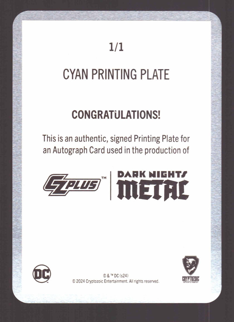 2024 CZX Dark Nights Metal Printing Plate Autograph Card Scott Synder DNM3-SS - TvMovieCards.com