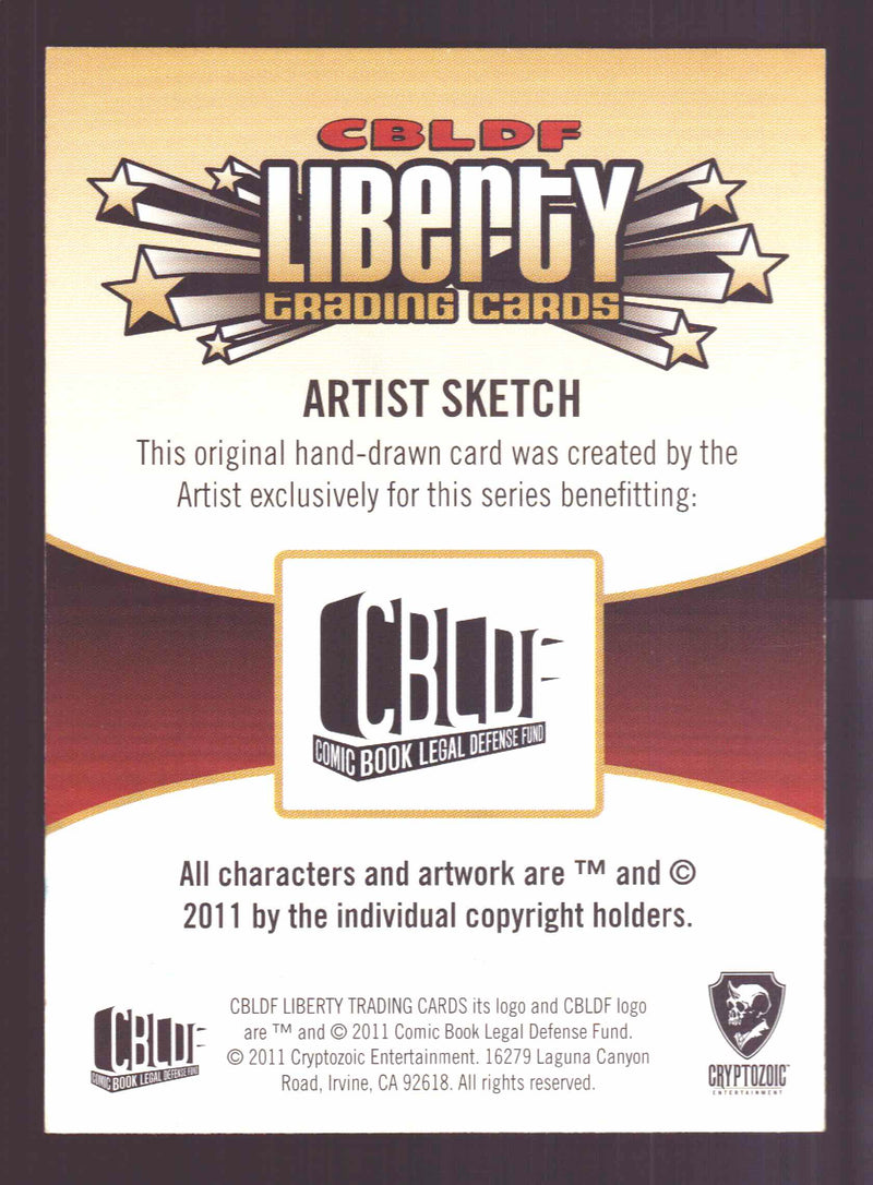 2011 Cryptozoic CBLDF Liberty Artist Sketch Card Bone by Ian Yoshio Roberts   - TvMovieCards.com