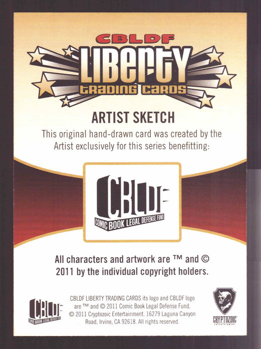 2011 Cryptozoic CBLDF Liberty Artist Sketch Trading Card by Austin Janowsky - TvMovieCards.com
