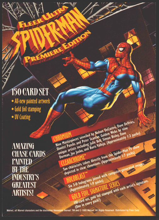 1995 Spiderman Premiere Uncut 4 Card Promo Sheet Fleer Ultra Trading Cards   - TvMovieCards.com