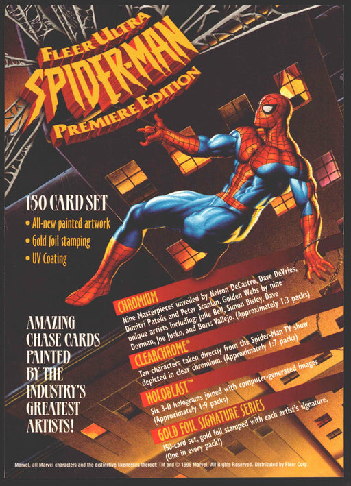 1995 Spiderman Premiere Uncut 4 Card Promo Sheet Fleer Ultra Trading Cards   - TvMovieCards.com