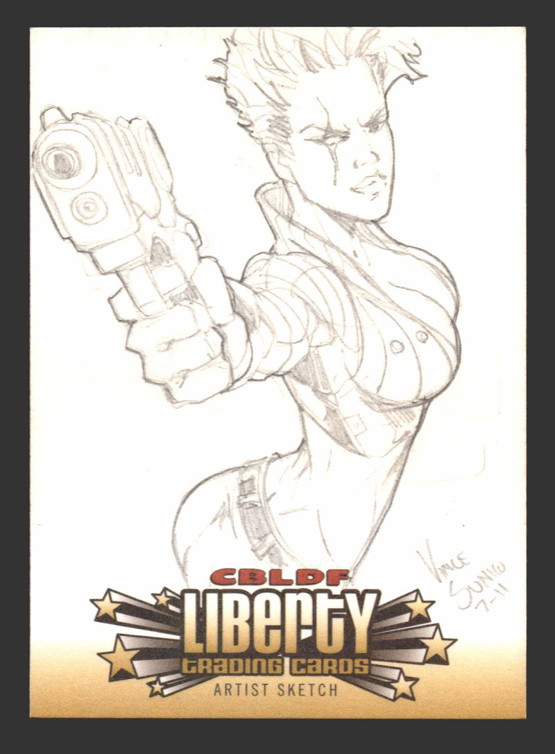 2011 Cryptozoic CBLDF Liberty Artist Sketch Card by Vince Sunico   - TvMovieCards.com