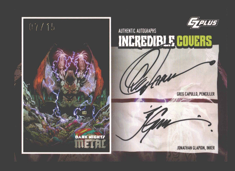 2024 CZX Dark Nights Metal Dual Autograph Card Greg Capullo / Jonathan Glapion - TvMovieCards.com