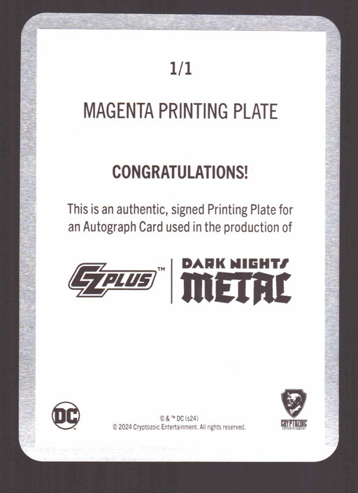 2024 CZX Dark Nights Metal Printing Plate Autograph Card Scott Synder DNM4-SS - TvMovieCards.com