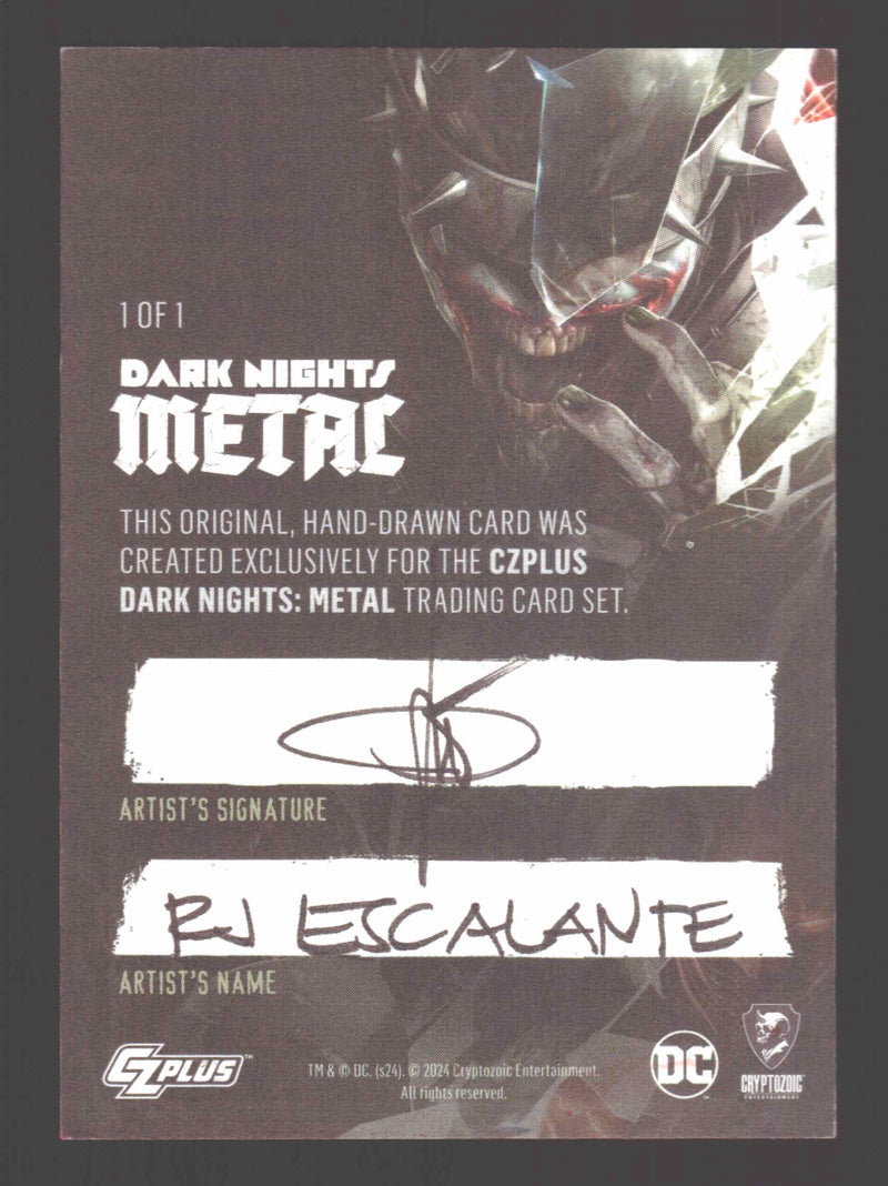 2024 CZX Dark Nights Metal Artist Sketch Trading Card by RJ Escalante