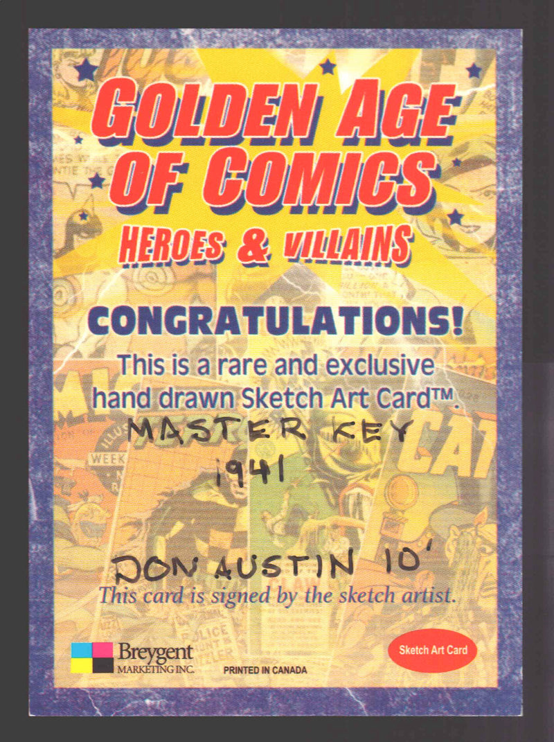 Golden Age of Comics Heroes & Villains Artist Sketch Card Breygent Don Austin - TvMovieCards.com