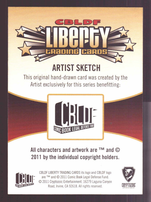 2011 Cryptozoic CBLDF Liberty Artist Sketch Card by Vince Sunico - TvMovieCards.com