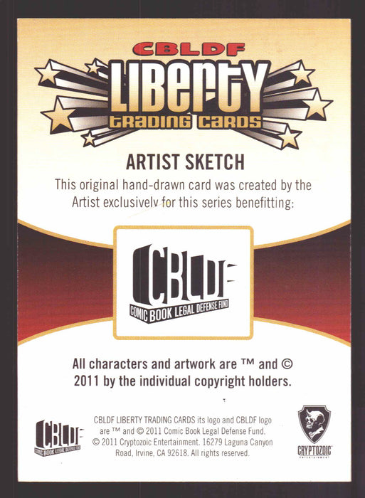 2011 Cryptozoic CBLDF Liberty Artist Sketch Card by Wilson Ramos Jr   - TvMovieCards.com