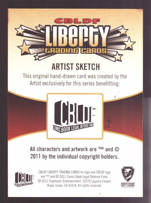 2011 Cryptozoic CBLDF Liberty Artist Sketch Trading Card by Mickey Clausen MAC - TvMovieCards.com