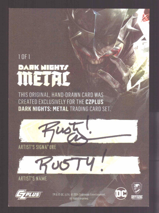 2024 CZX Dark Nights Metal Artist Sketch Trading Card by Rusty Gilligan