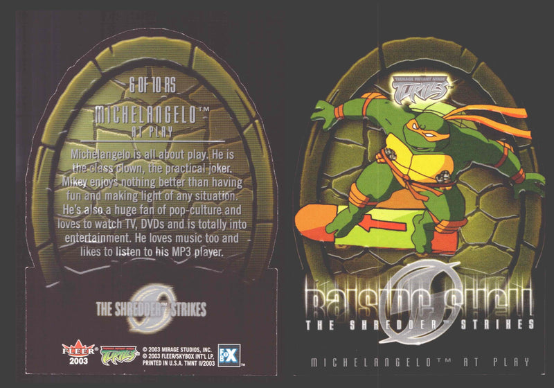 2003 Teenage Mutant Ninja Turles TMNT 1/2 Fleer Insert Chase You Pick Single Cards